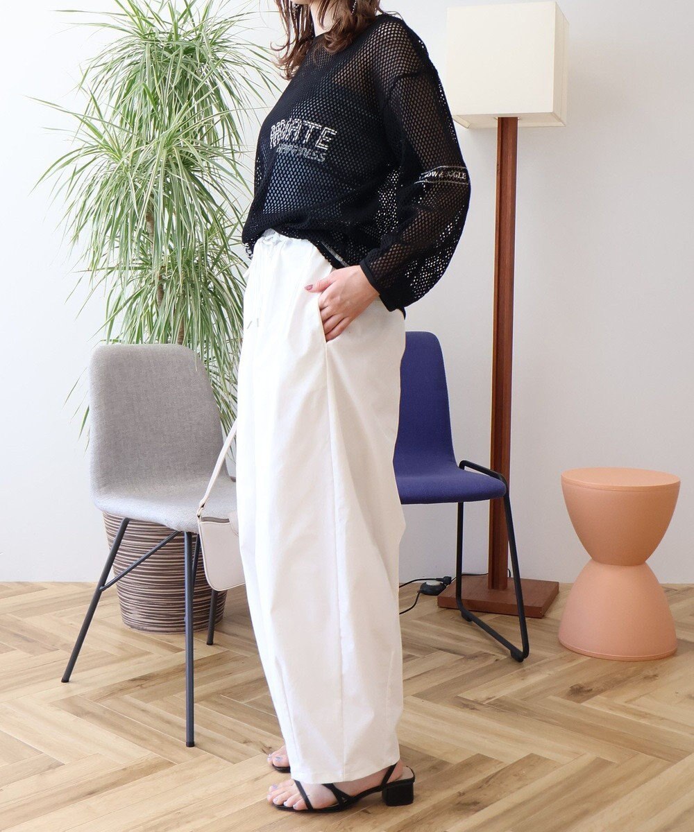 AMERICAN HOLIC 【WEB限定】ランダムロゴメッシュロングTシャツ/チュニック 