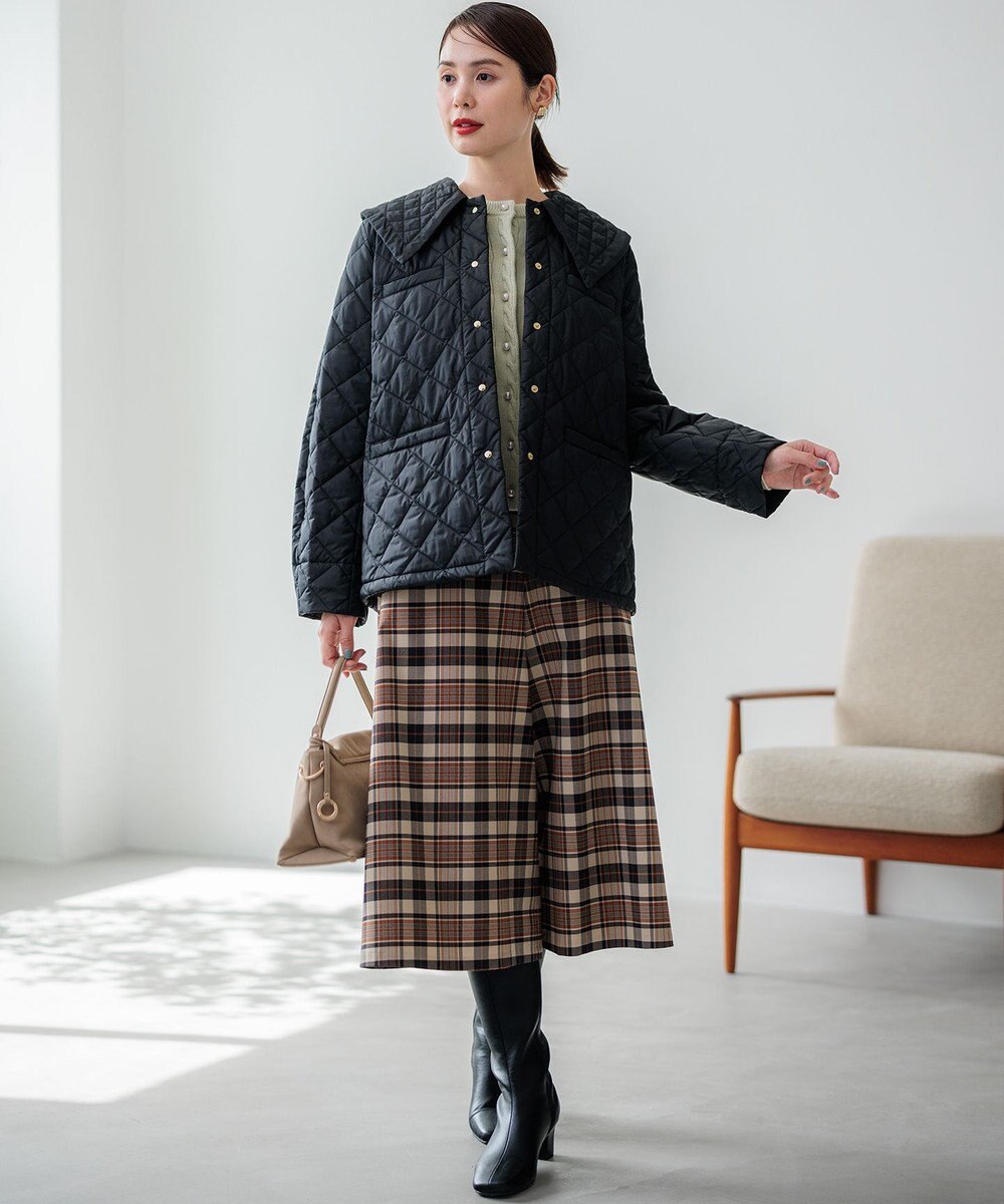 組曲 【洗える・中綿】2WAYキルト コート 