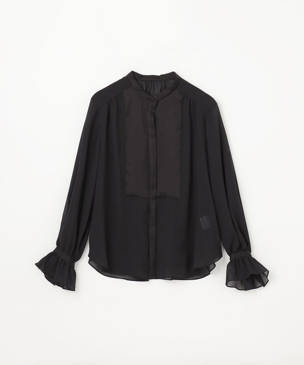 GRACE CONTINENTAL シアーラッフルカラーブラウス 