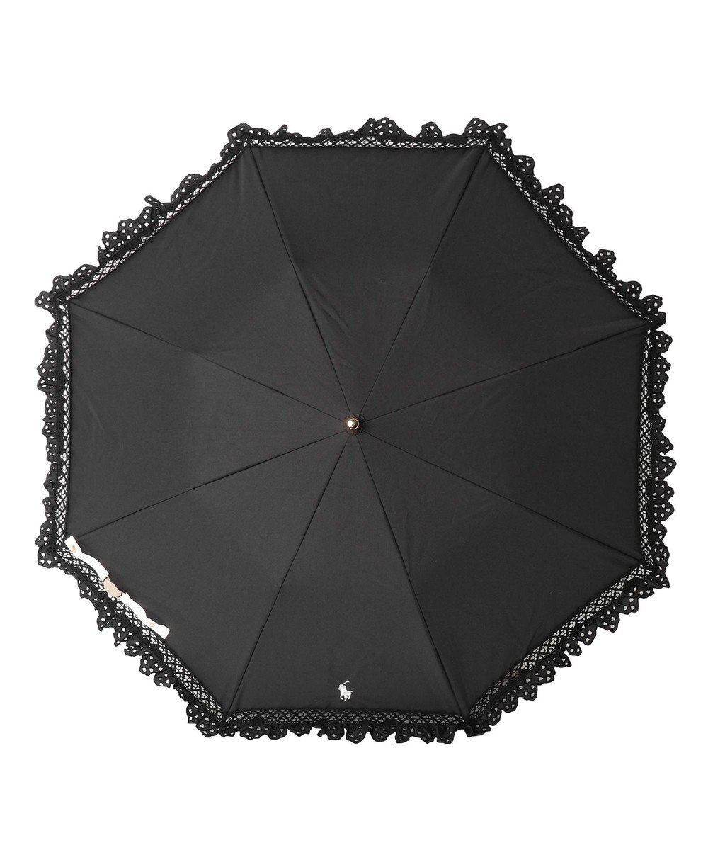 MOONBAT 【遮光/晴雨兼用日傘】POLO RALPH LAUREN（ポロラルフローレン） 折りたたみ日傘 エンブフリル 遮熱 UV 