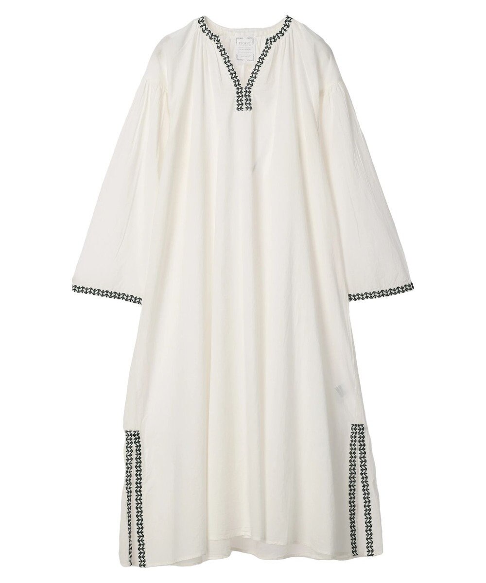 CRAFT STANDARD BOUTIQUE ★インドコットン　ボタニカル刺繍ワンピース 