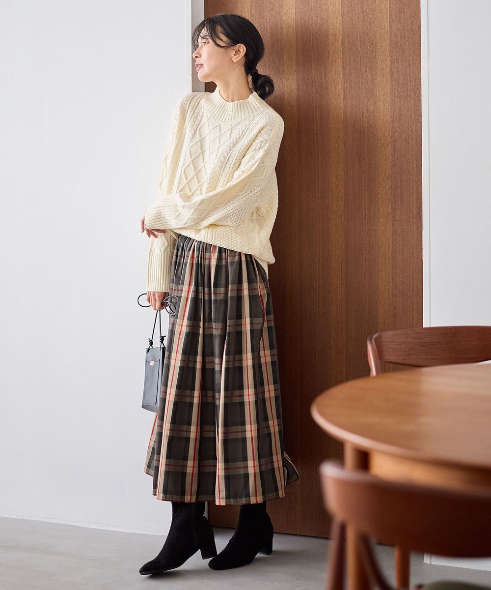 ANY 【ウエストゴム】ビックチェックタフタスカート 