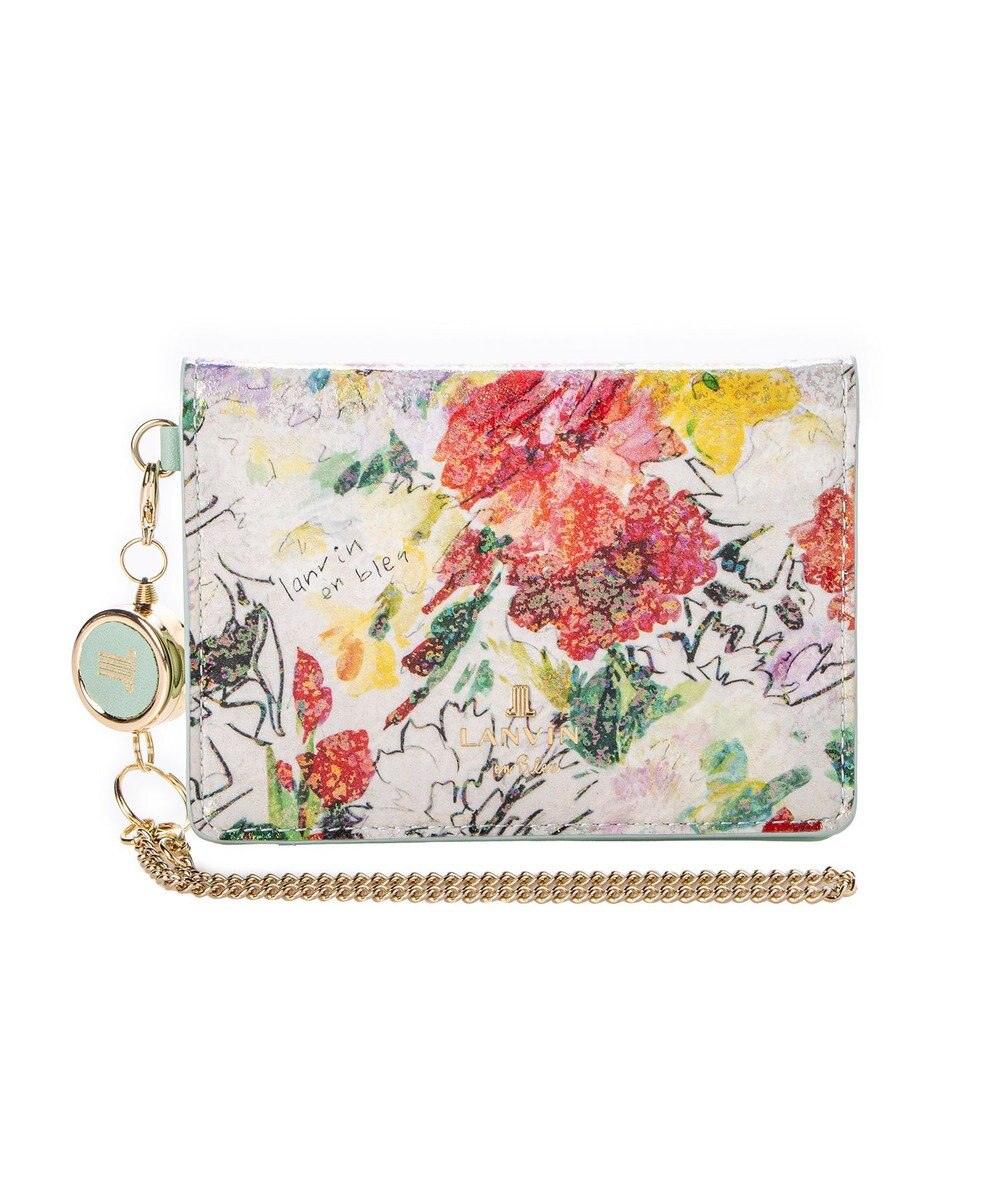 LANVIN en Bleu アクアレル リール付きパスケース 