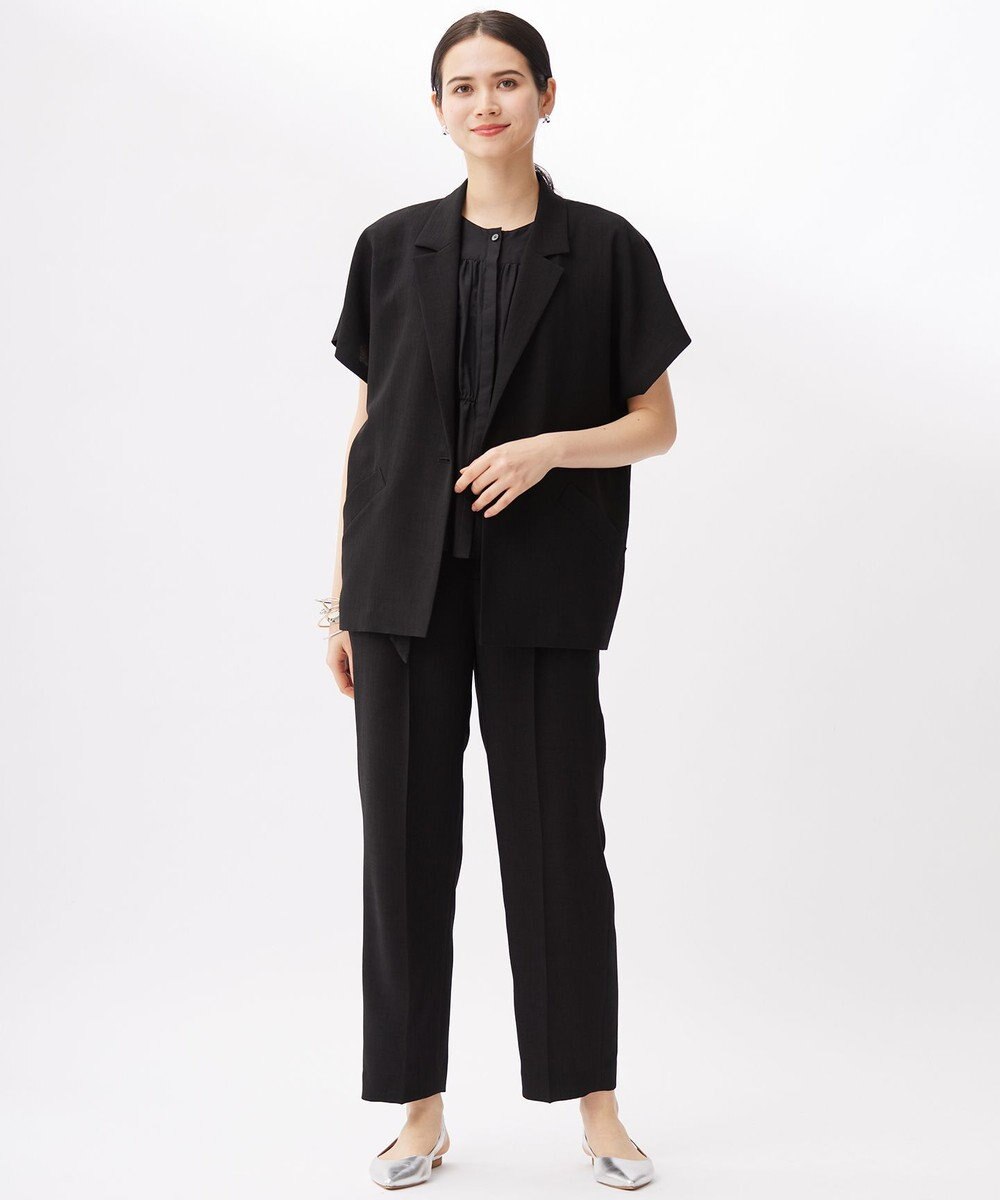 自由区 【カタログ掲載・セットアップ対応・接触冷感・UVカット・洗える】ライトリネンライクショートスリーブ ジャケット 