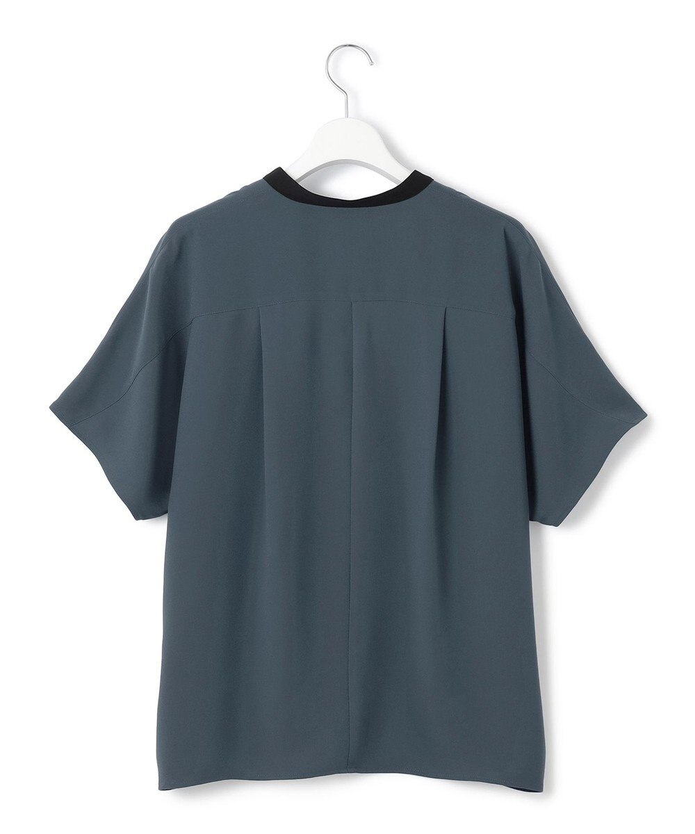 23区 S 【吸水速乾/UVカット/接触冷感】ストレッチジョーゼット バンドカラー カットソー 