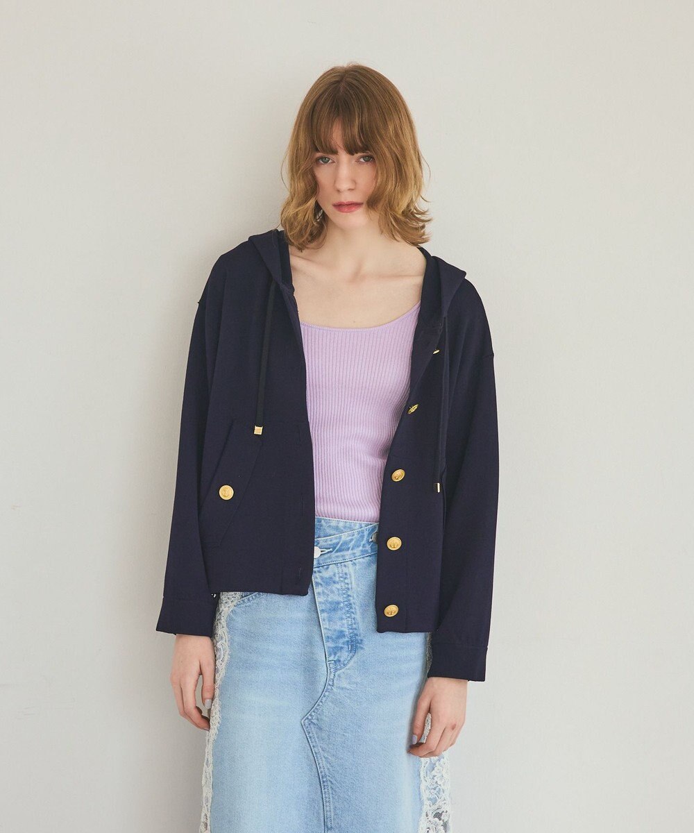 GRACE CONTINENTAL ニットフーディブルゾン 