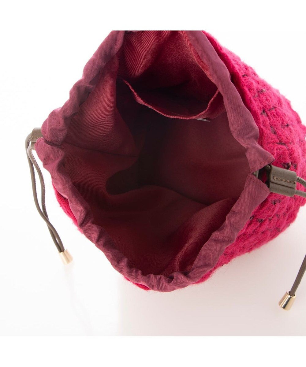 UNBILLION カシュカシュ cachecache / サテンリボン編み込み巾着ショルダー 