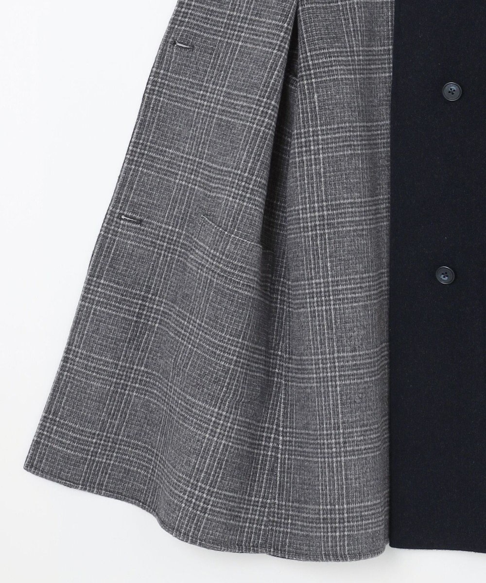 J.PRESS LADIES L 【リバーシブル】ウールナイロン リバー チェック ミドル コート 