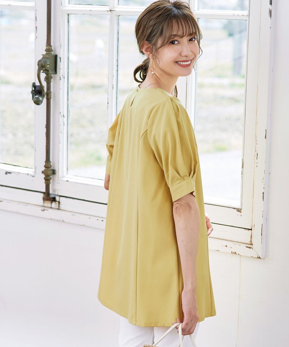 Tiaclasse 【洗える】パフスリーブチュニックブラウス 