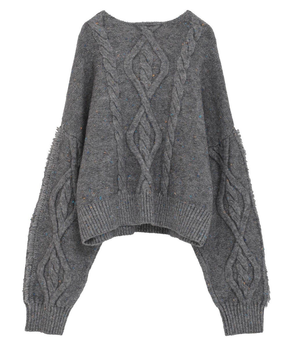 Green Parks ■ＥＳＣＡＲ　フリンジケーブルポップコーンニット 