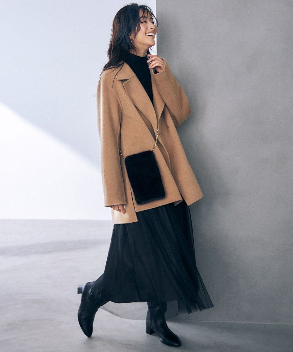 自由区 【洗える】ウールミラノハイネック ニット 