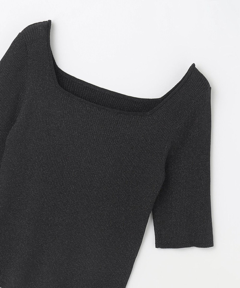 GRACE CONTINENTAL ラメリブニットトップ 