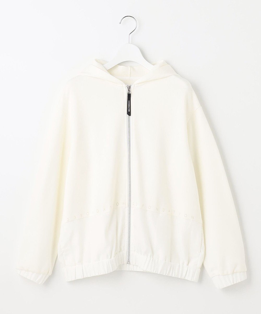 23区GOLF 【23Fondation/WOMEN】コンビ素材 フーディパーカー 