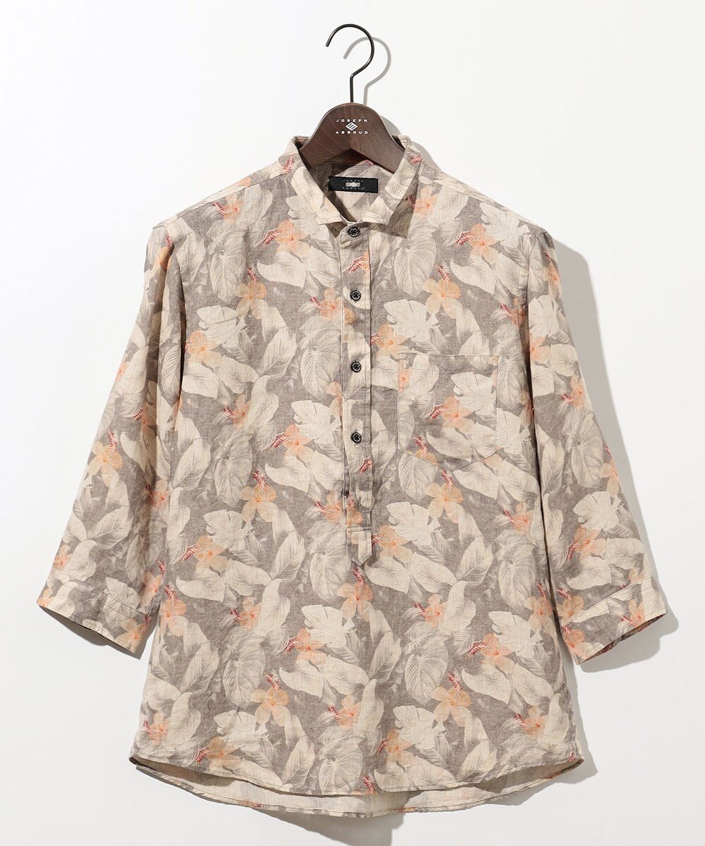 JOSEPH ABBOUD ボタニカルプリント7分袖シャツ 