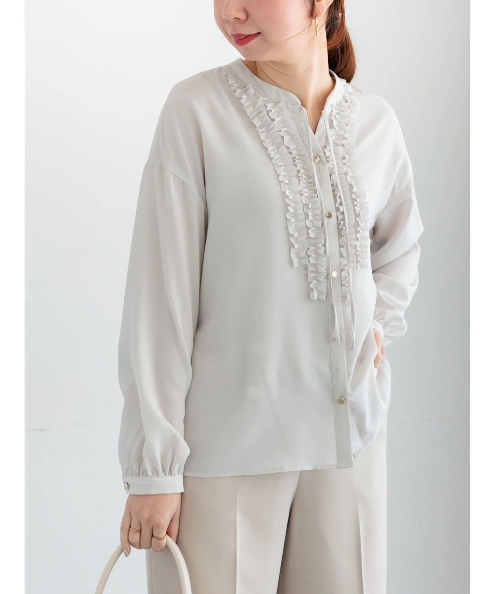 Te chichi フロントフリルキーネックブラウス 