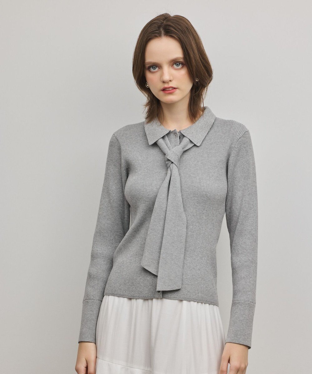 GRACE CONTINENTAL リブシャツニットトップ 