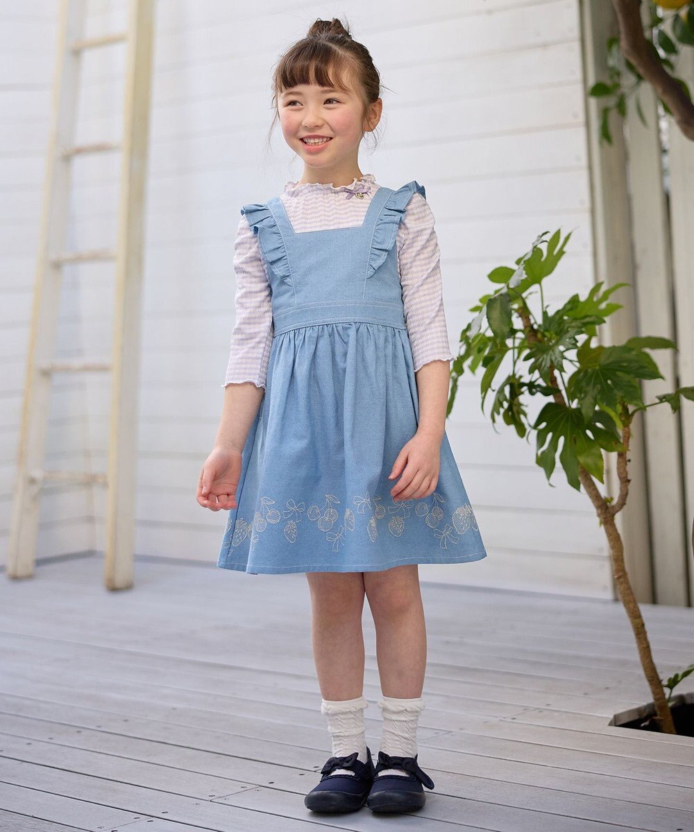 ANY KIDS 【チェリーベリーシリーズ】フルーツ 刺繍 ジャンパースカート 