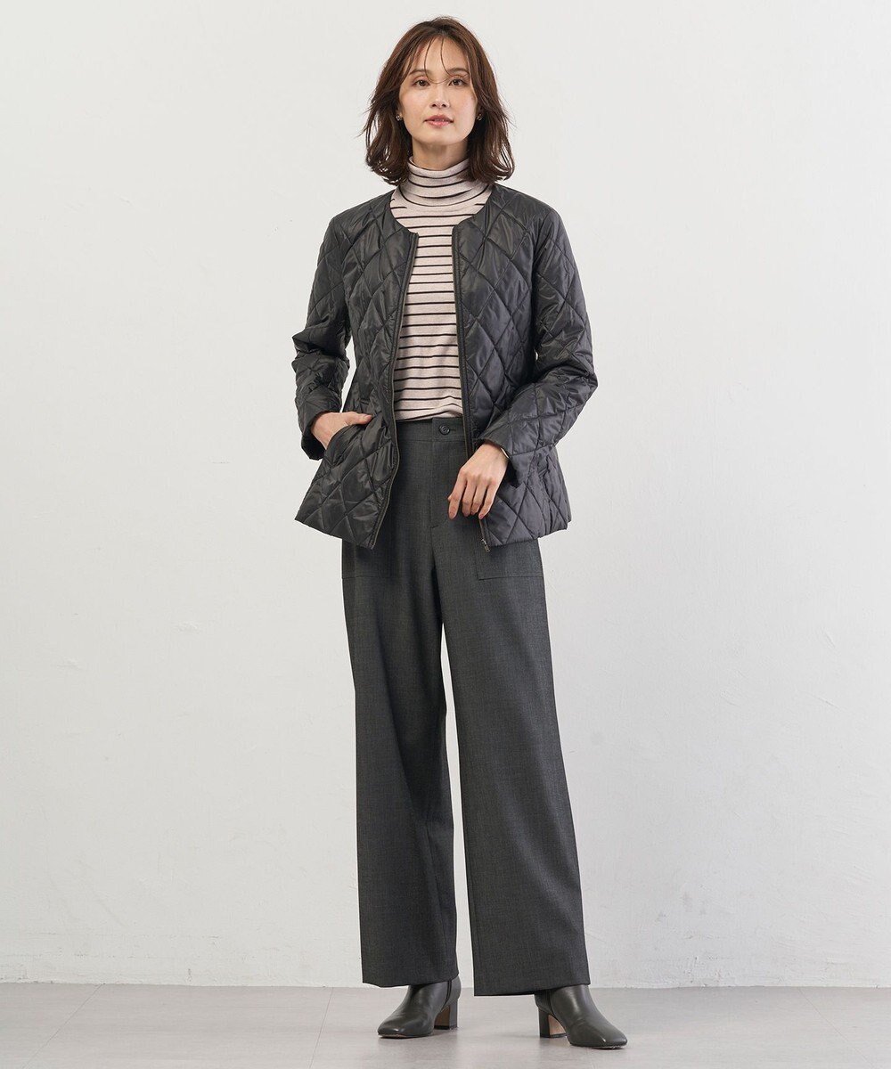 J.PRESS LADIES 【2way】スパンライクナイロンタッサー フーデッド コート 