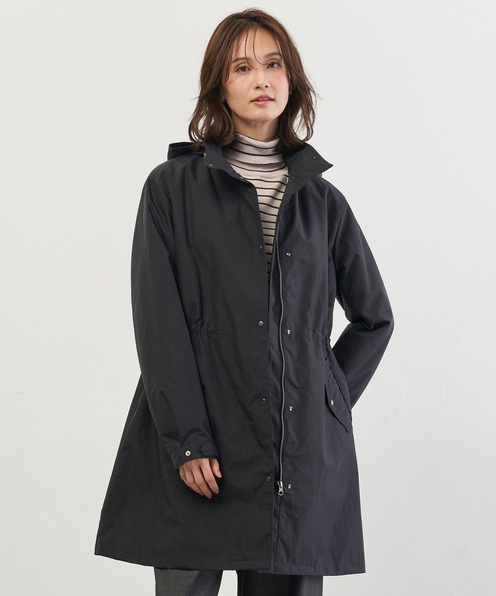J.PRESS LADIES 【2way】スパンライクナイロンタッサー フーデッド コート 