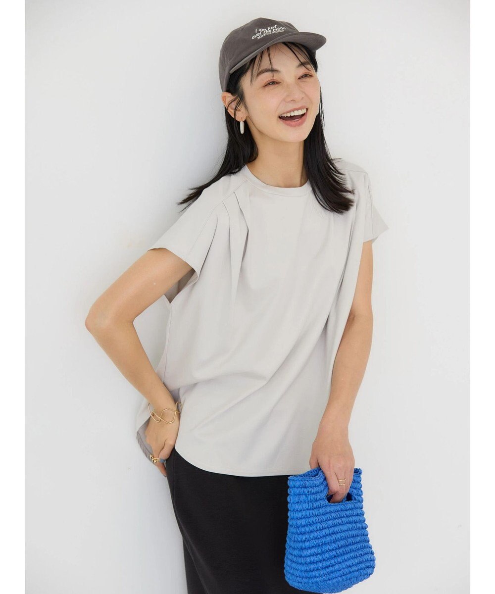 AMERICAN HOLIC 接触冷感フレンチスリーブタックポンチプルオーバー 