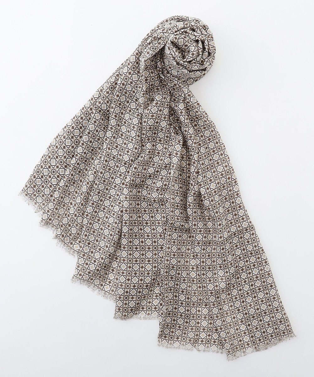 JOSEPH ABBOUD 【ドイツ/bugatti×V.FRAAS】ビンテージタイルモチーフ ストール 