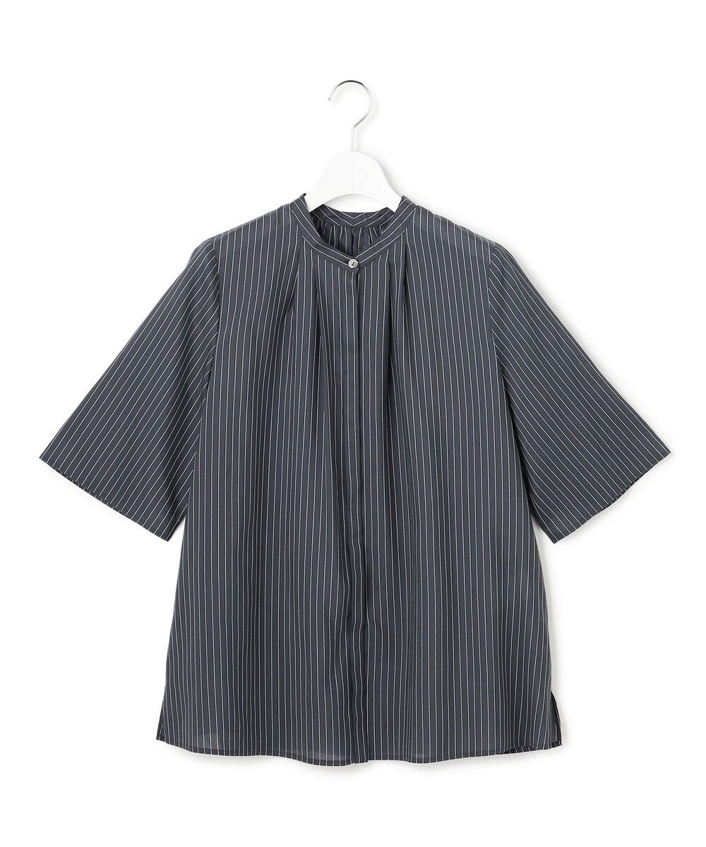 23区 【先行予約】ドライシアーストライプ フロントタック ブラウス 