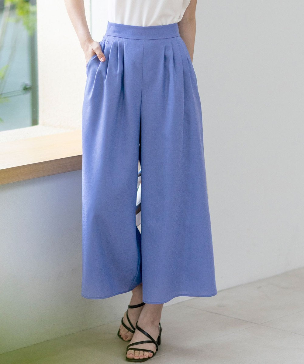 ANY SIS L 【接触冷感・UVカット・速乾】スムージーポリエステルタックフレア パンツ 