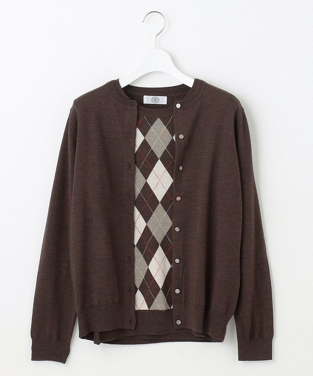 J.PRESS LADIES 【洗える】アーガイルツイン ニット 