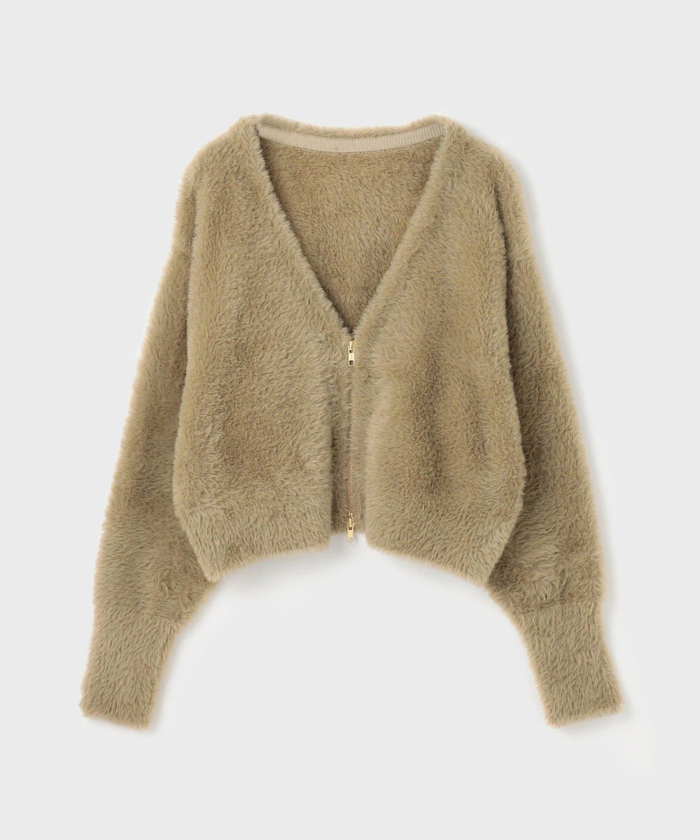 GRACE CONTINENTAL フェザーzipニットカーディガン 