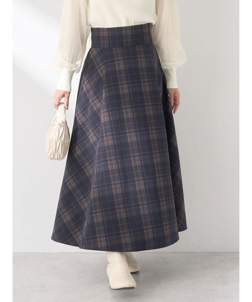earth music&ecology バックレースアップチェックスカート 
