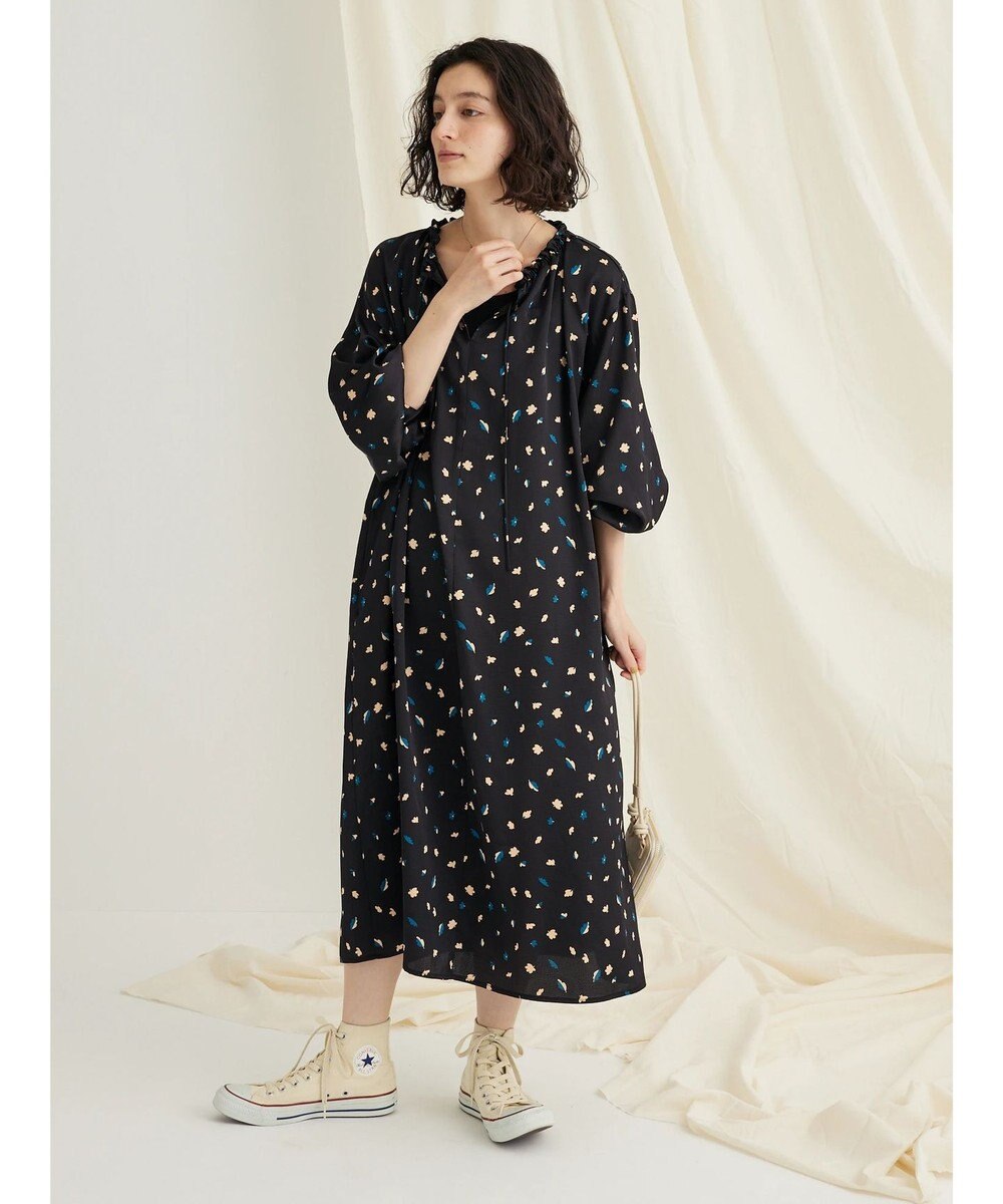 CRAFT STANDARD BOUTIQUE 柄ギャザーマキシワンピース 