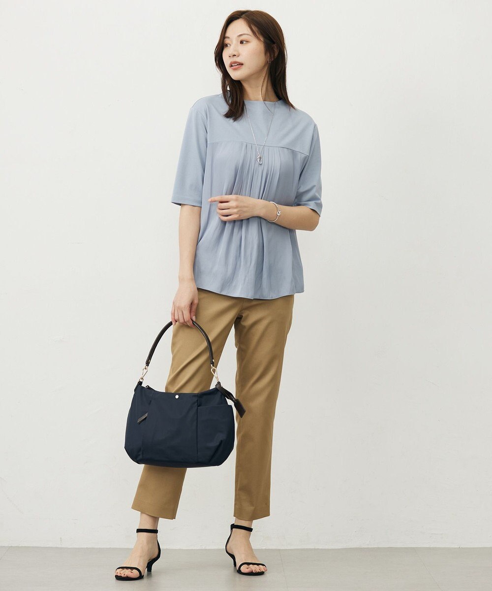 J.PRESS LADIES 【WEB限定・洗える】シャンブレーサテン テーパード パンツ 