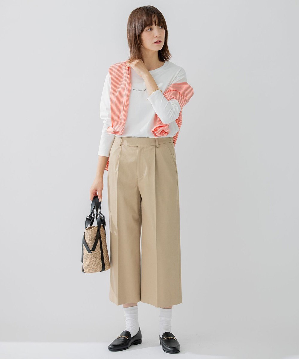 23区 【洗える】カルゼストレッチ クロップド パンツ 