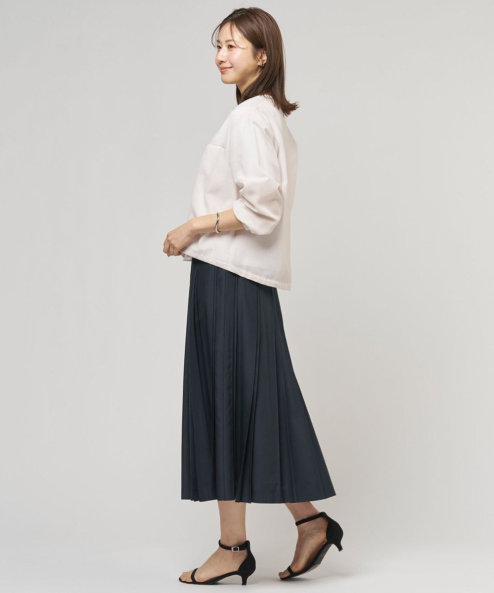 J.PRESS LADIES L Pe リネン シアー スラブ ノーカラー ブルゾン 