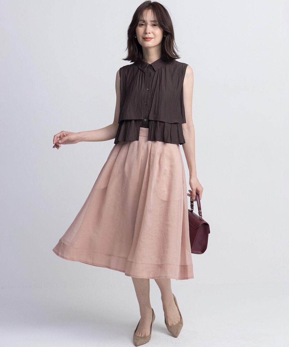 組曲 S 【入江未悠さんコラボ】ギャザーライトデシンティアード ブラウス 