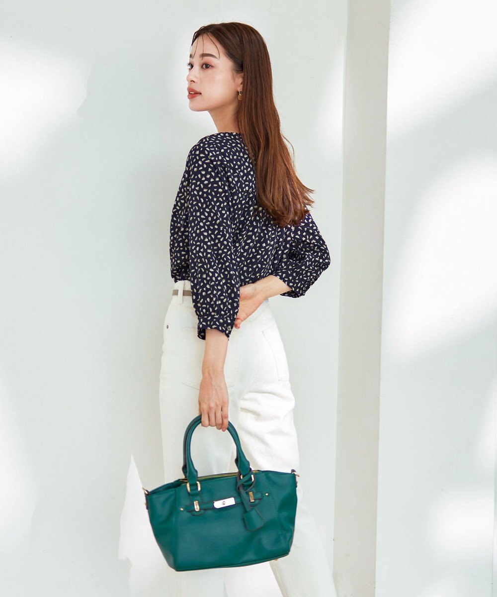 Tiaclasse 【洗える】柄プリントブラウス 