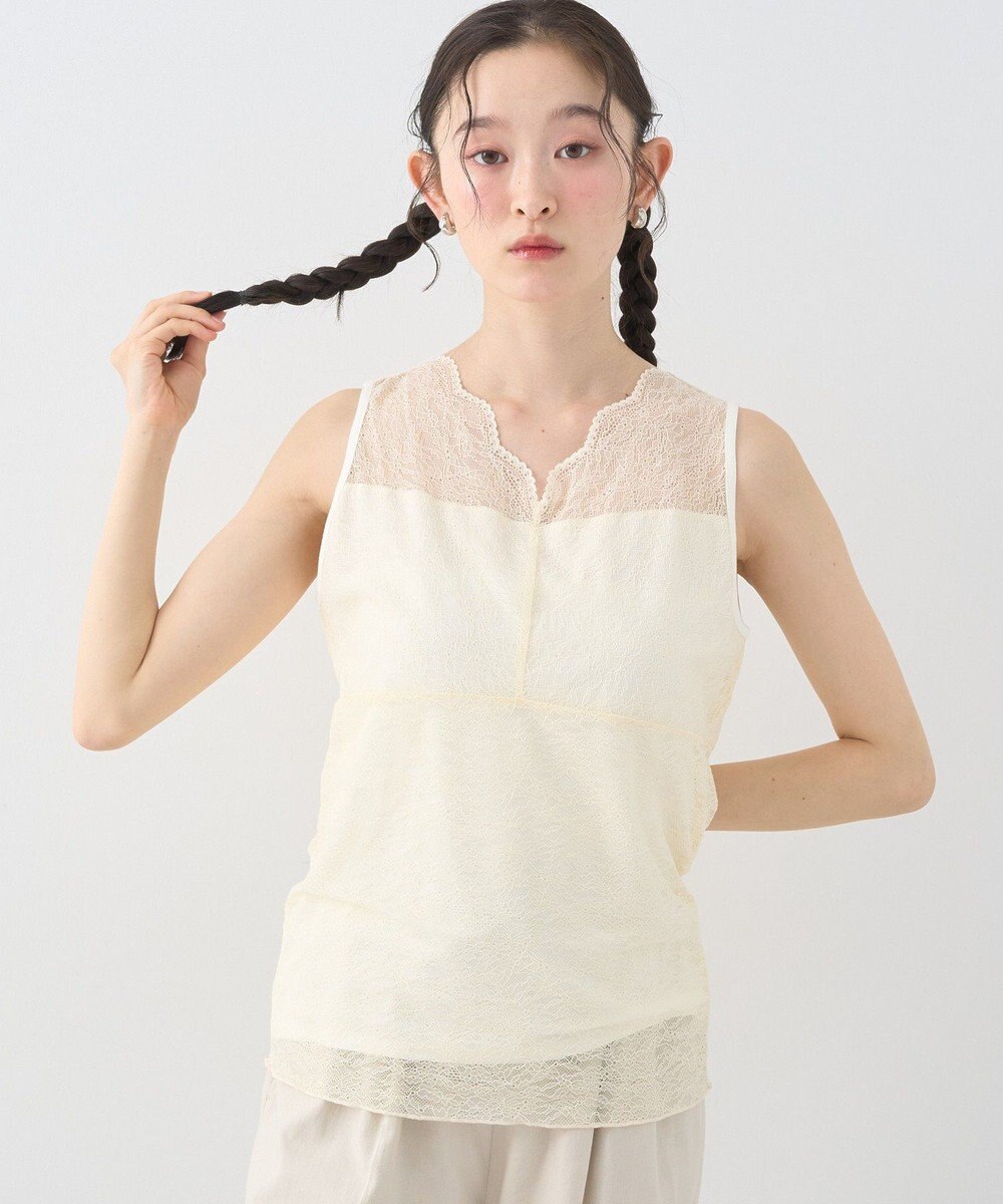 earth music&ecology 接触冷感２ｗａｙレースタンクトップ 