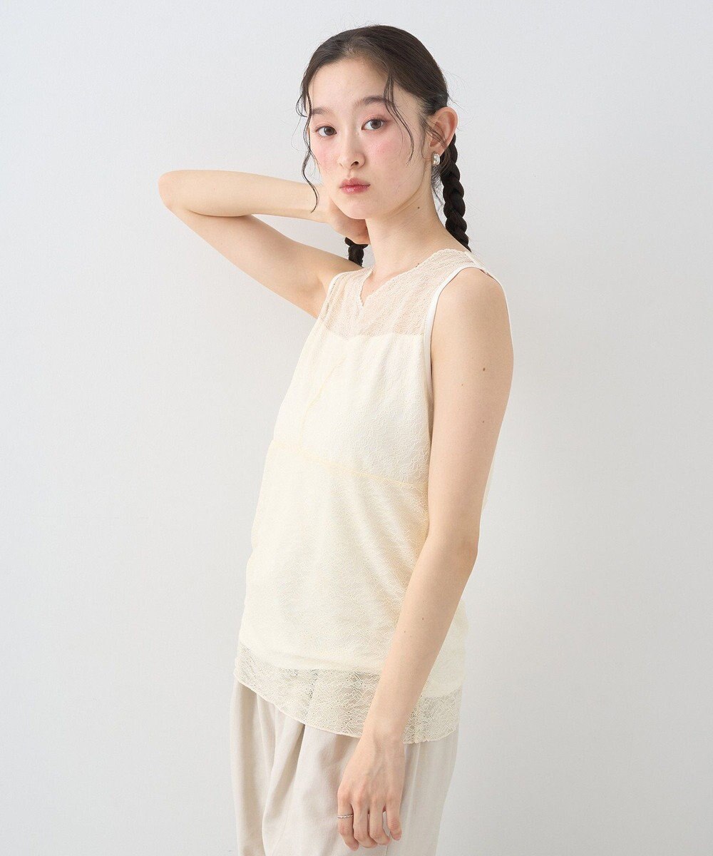 earth music&ecology 接触冷感２ｗａｙレースタンクトップ 