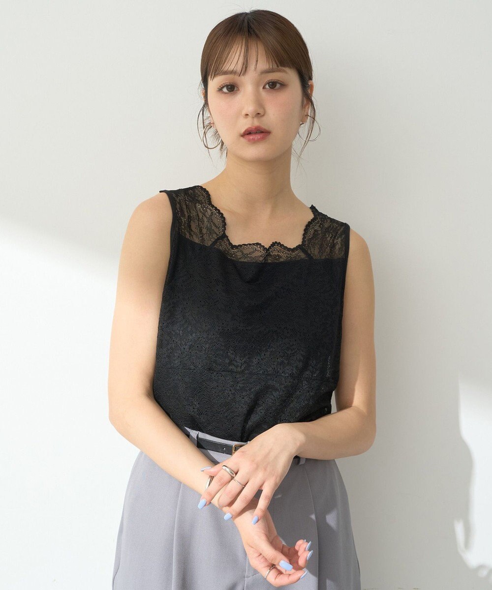 earth music&ecology 接触冷感２ｗａｙレースタンクトップ 