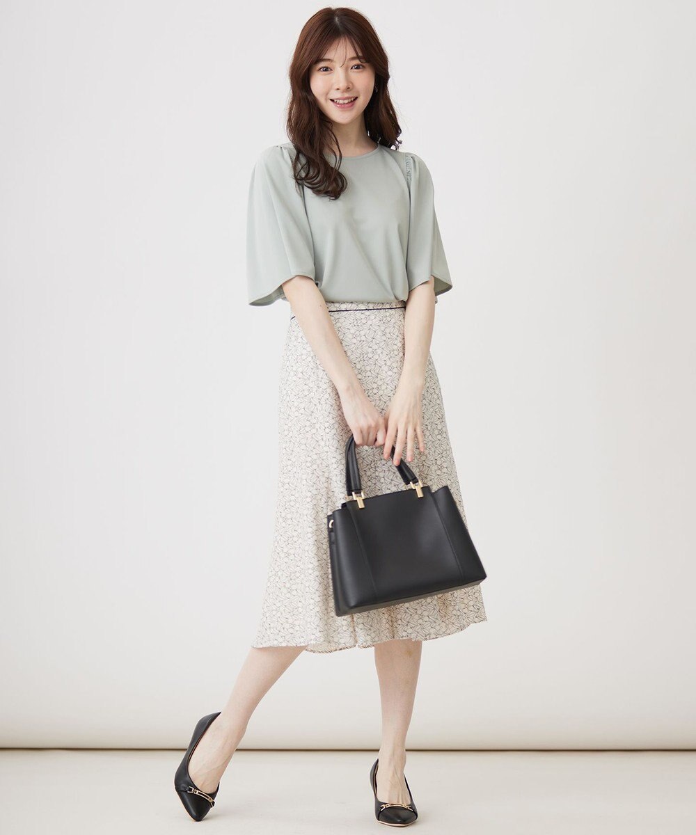 ANY SIS 【接触冷感・吸水速乾・UVケア】エアリードレープスムース フレア袖 ブラウス 