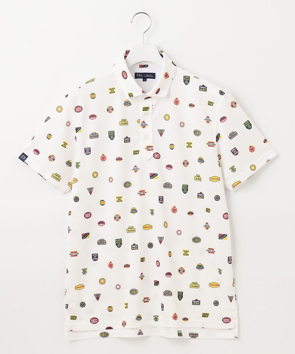 23区GOLF 【MEN】【UVケア/吸水速乾】マルチステッカープリント ポロシャツ 