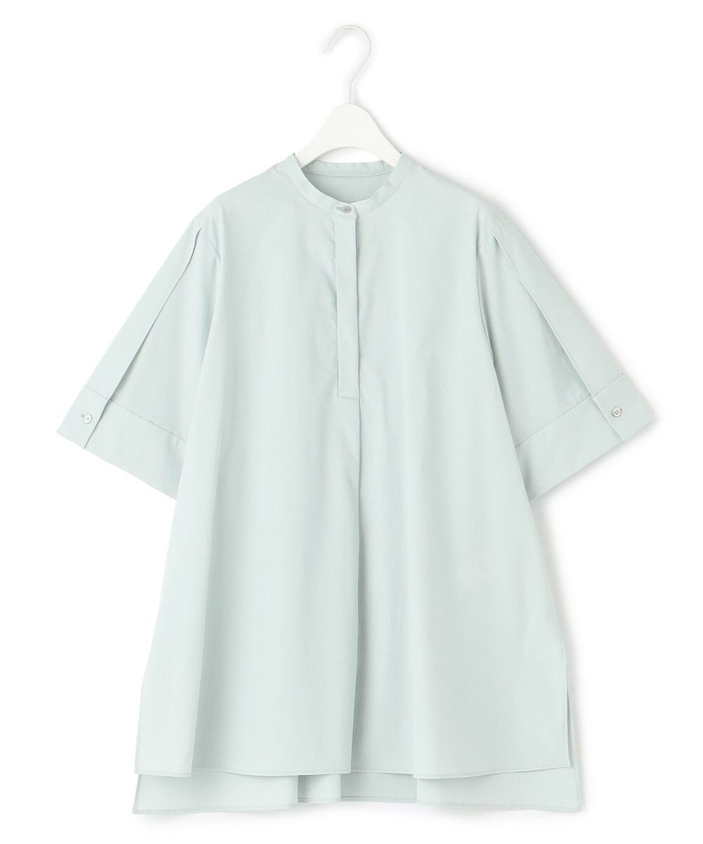 ICB 【洗える】ヴィンテージスパンブロード バンドカラーシャツ 