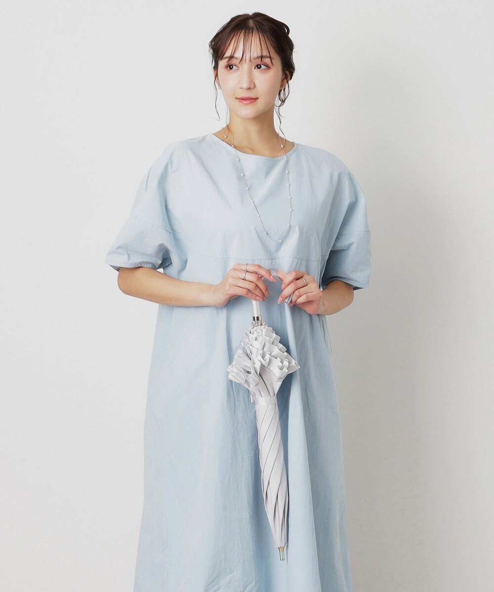 MOONBAT 【一級遮光/晴雨兼用】LANVIN en Bleu (ランバン オン ブルー) 長傘 日傘 シャイニーフリル 遮光 遮熱 UV 