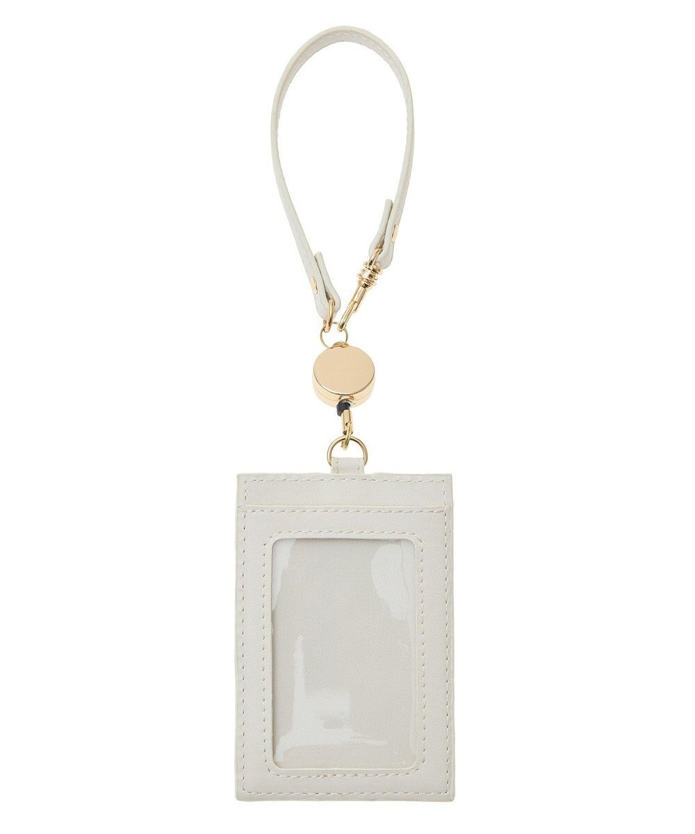 Maison de FLEUR クリアストーンリボンリールパスケース 