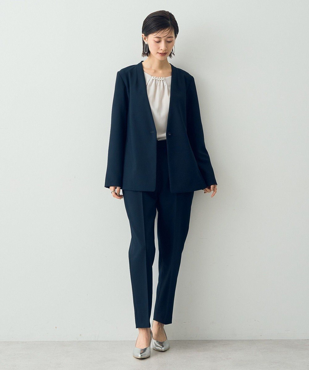 YECCA VECCA ストレッチノーカラージャケット 