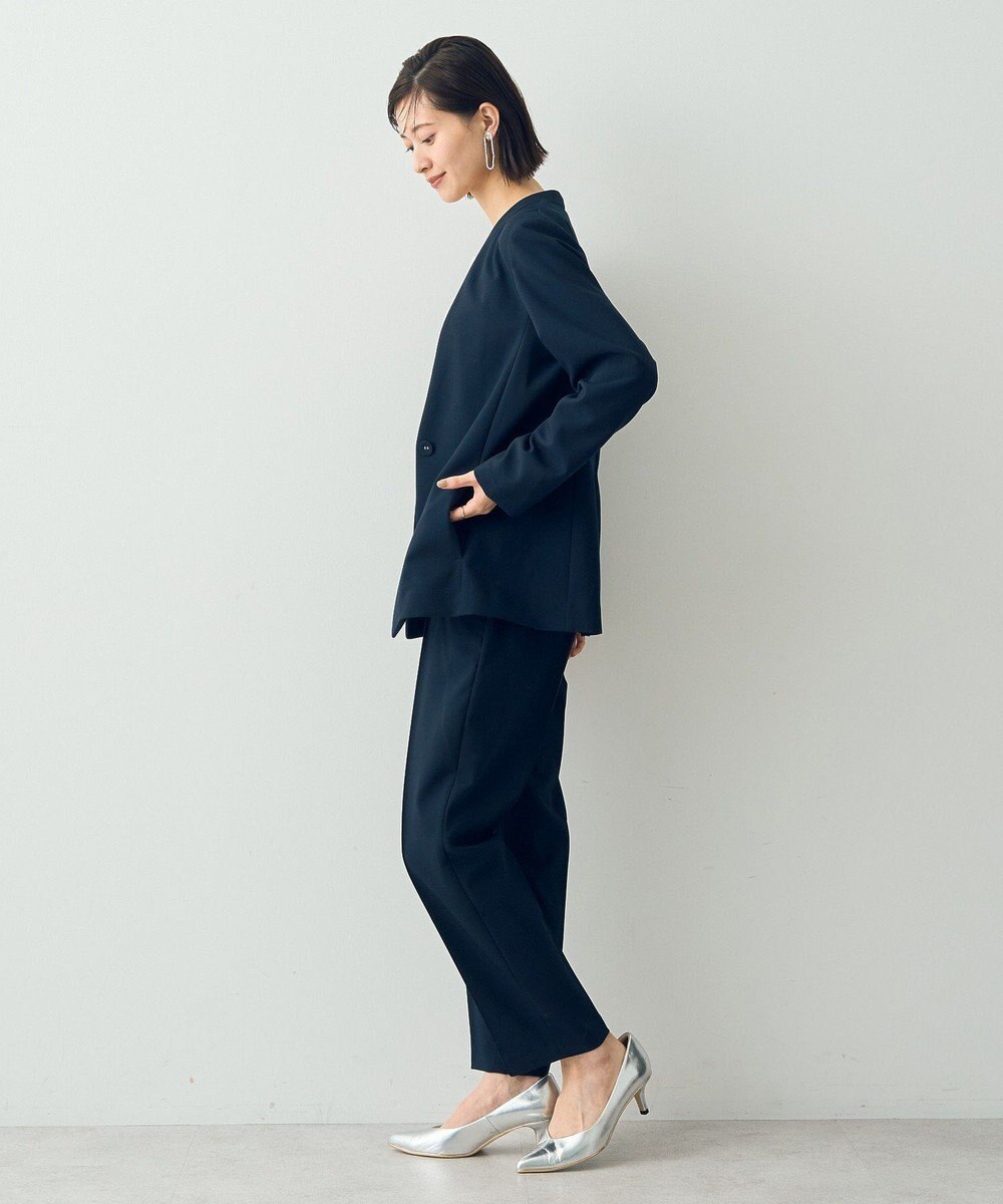 YECCA VECCA ストレッチノーカラージャケット 