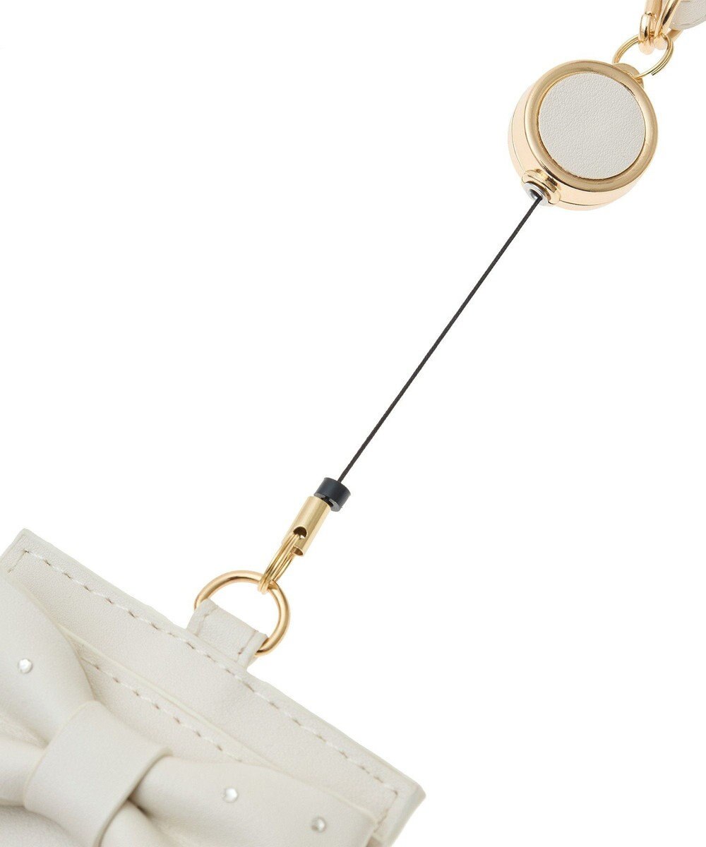 Maison de FLEUR クリアストーンリボンリールパスケース 