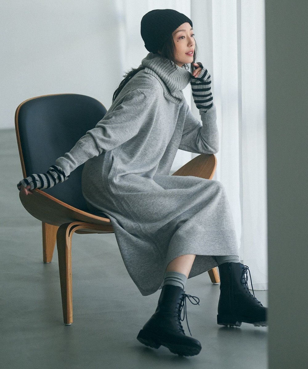 23区 【洗える】ウールカシミヤ ニットワンピース 