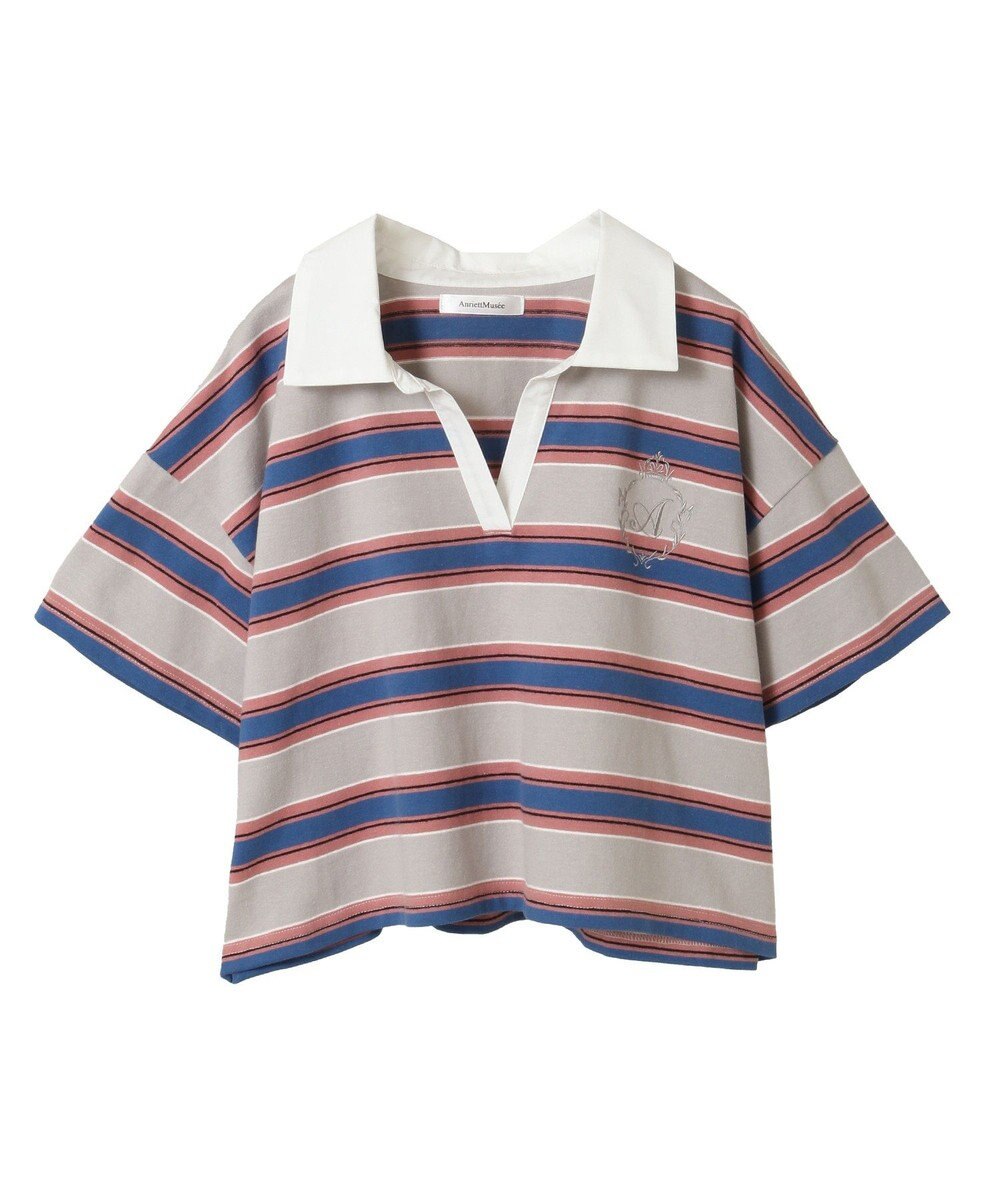 Green Parks エムブレム刺繍ショートボーダーカットソー 