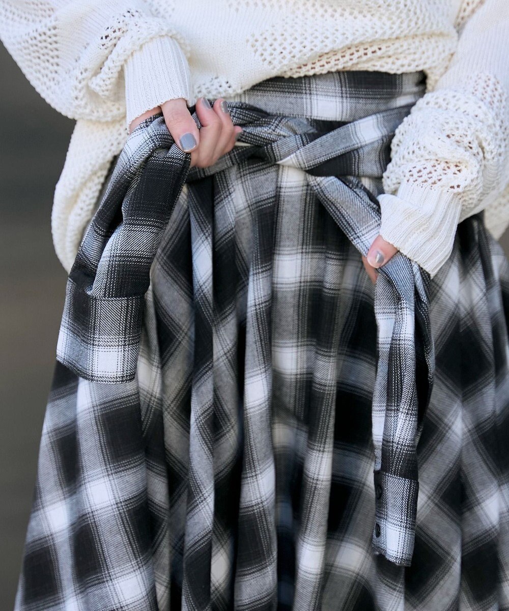 WEGO チェックシャツラップスカート 